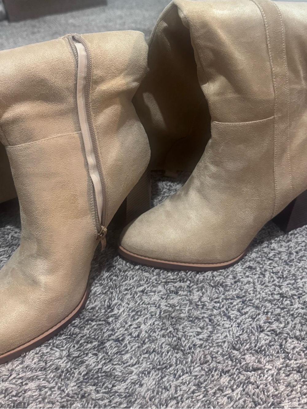 Taupe Suede Mid-Calf Women’s Boots - Classic Everyday Style
